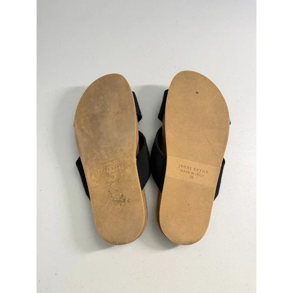 Jenni Kayne Black Knot Slide Sandals Made in Italy Size 38 US 8 Flat Shoes - Picture 7 of 8